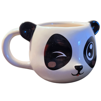 Wink Panda mug, cute ceramic cup with wink design, perfect for gifting and adding fun to kitchen shelves. Panda Pals - Wink Panda - Snug Box