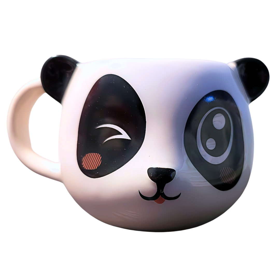 Ceramic Wink Panda mug with cheeky winking panda face, cute coffee cup, perfect gift for panda lovers and cozy drinkware. Panda Pals - Wink Panda - Snug Box