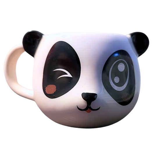 Ceramic Wink Panda mug with cheeky winking panda face, cute coffee cup, perfect gift for panda lovers and cozy drinkware. Panda Pals - Wink Panda - Snug Box